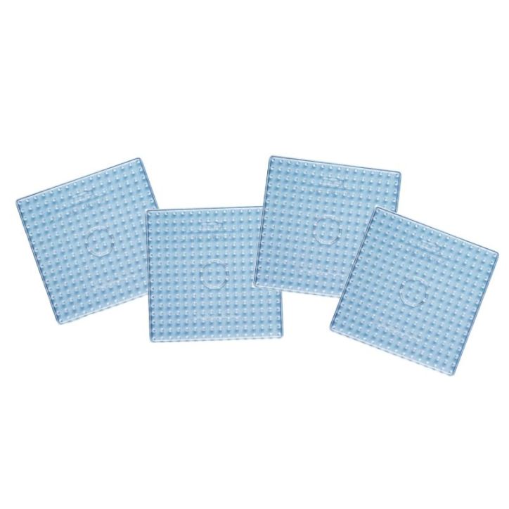 Sachet de 4 plaques préformées pour perles Hama taille maxi, formes carrées tranparentes : 15,8 x 15,8 cm 1(...)