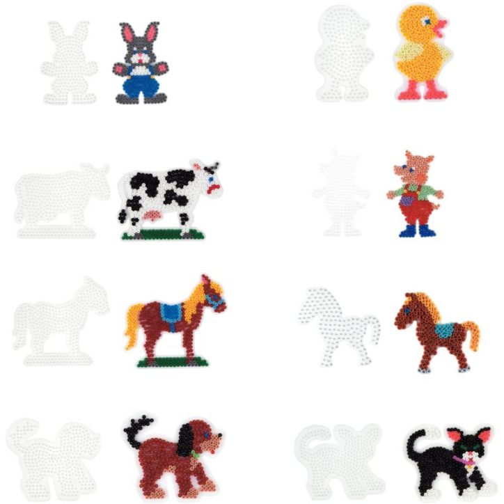 Sachet de 8 plaques préformées pour perles Hama taille midi animaux domestiques 9008-84 HAMA
