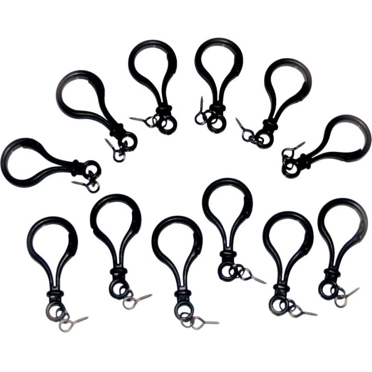 Lot de 12 mousquetons pour porte clés 210057