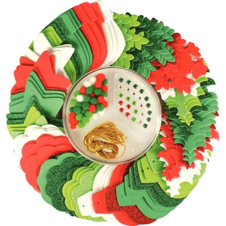 Kit de 532 pièces de décorations de Noël en mousse de caoutchouc 2567