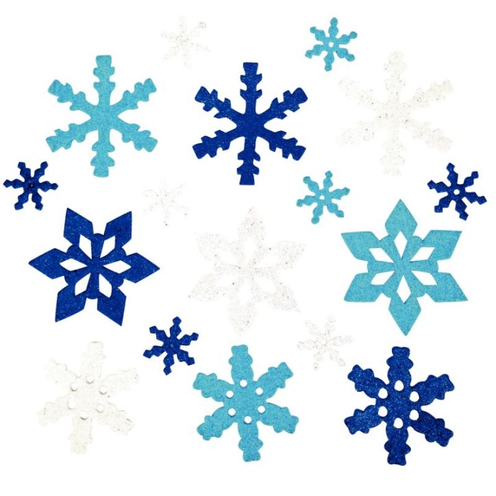 Lot de 240 flocons de neige en mousse de caoutchouc pailletée L833976