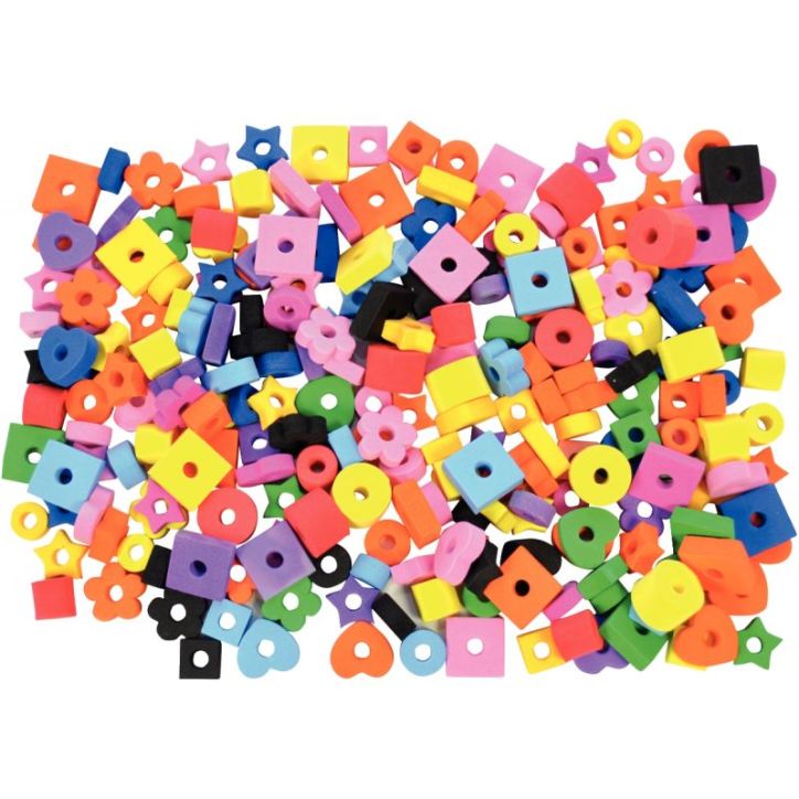 Sachet  environ 250 perles mousse assorties 200058