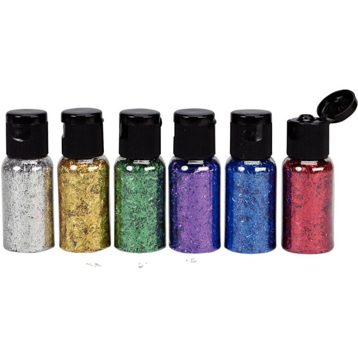 Lot de 6 salières de paillettes métalliques de 17 grammes 72227-13G