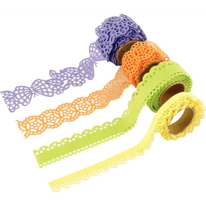 Lot de 4 rouleaux de ruban papier adhésif thème  papillon 13805