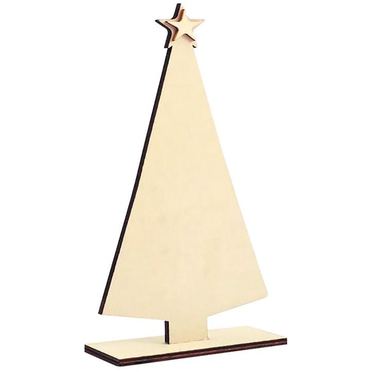 Sapin de Noël plat sur socle en bois 101190