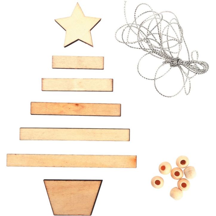 Lot de 10 suspensions sapin à lattes en bois 100389