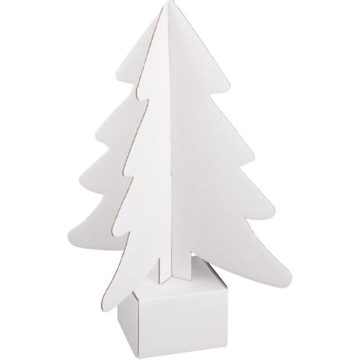 Lot de 30 sapins en carton blanc à décorer SAP30