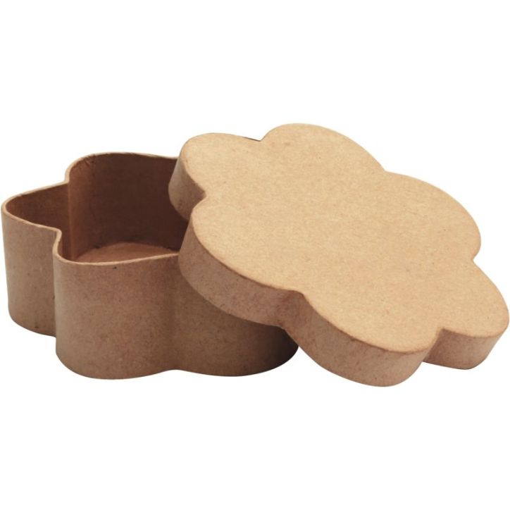 Lot de 8 boites forme fleur en carton brun BT060MAJC DECOPATCH
