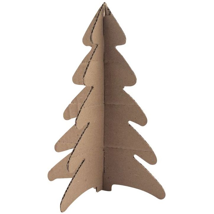 Lot de 15 sapins en carton brun, hauteur 24,5 cm L728030