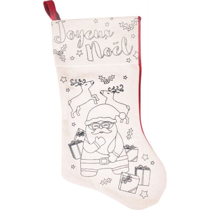 Chaussette de Noël à colorier 3558