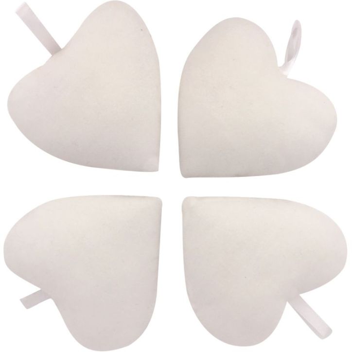 Lot de 10 coeurs en coton blanc 8 x 9 cm L524010