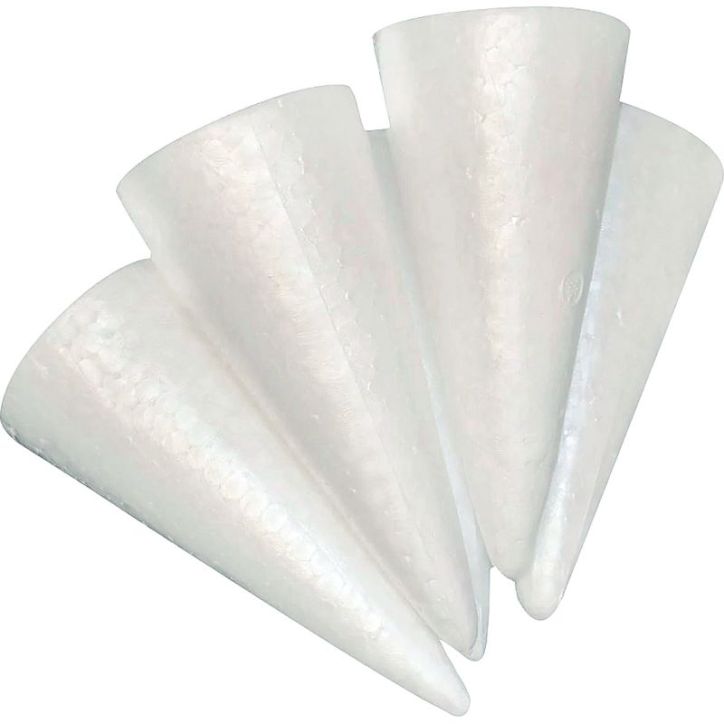 Lot de 25 cônes en styropor, hauteur 14,5 cm, diamètre 6 cm L340041