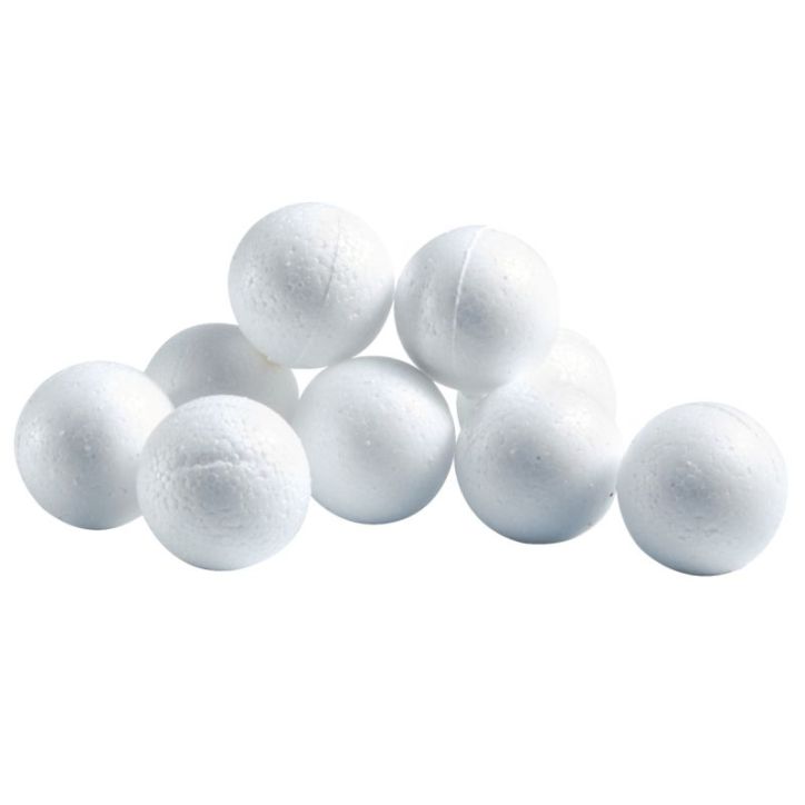 Lot de 10 boules en styropor blanches, diamètre 3,5 cm 79535-10