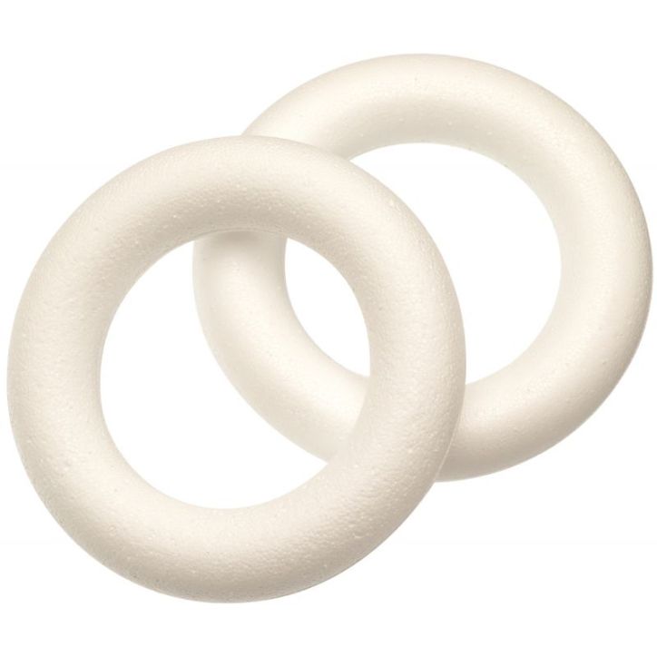 Lot de 10 couronnes en polystyrène diamètre 15 cm 605150