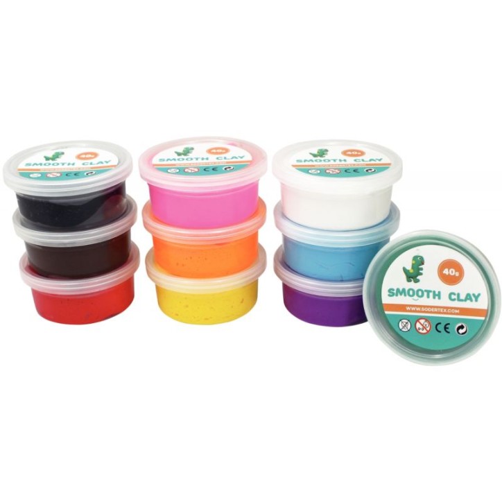 Set 10 pots pâte à modeler auto durcissante coloris assortis L760000