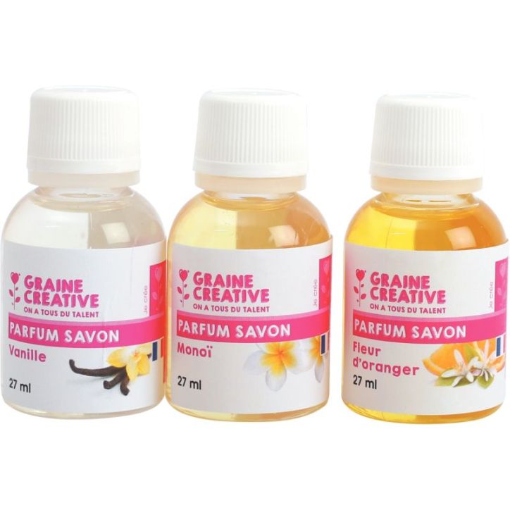 Lot de 3 flacons 27ml de parfums pour savon, assortiment n°2 151060