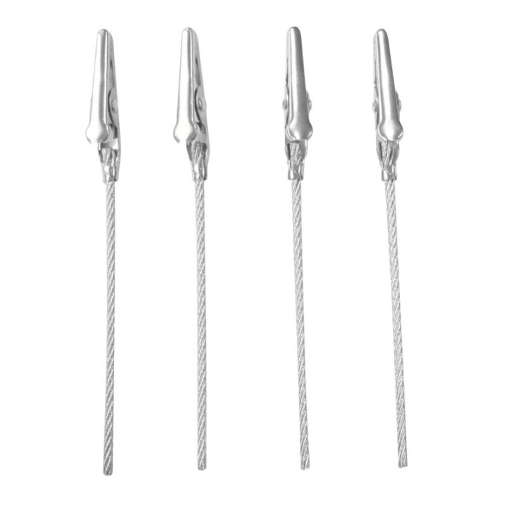 Lot de 4 pinces croco en métal pour pâte Fimo 700508