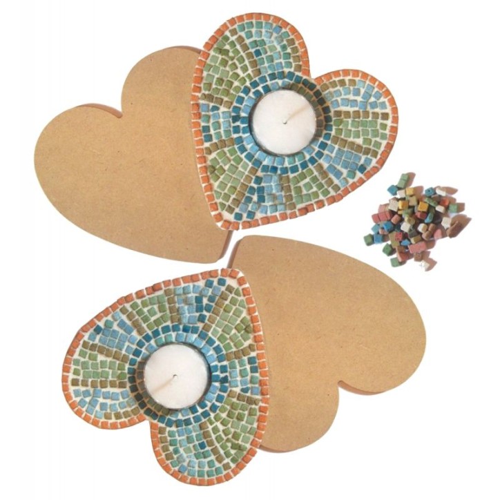 Atelier créatif de 12 bougeoirs en forme de coeur à décorer 518