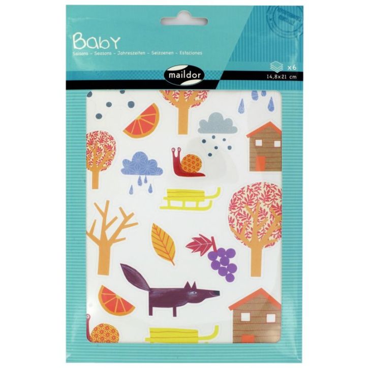 Pochette de 123 maxi gommettes thème : Les 4 saisons, adhésives repositionnables AE034 O MAILDOR CLAIREFONTA(...)