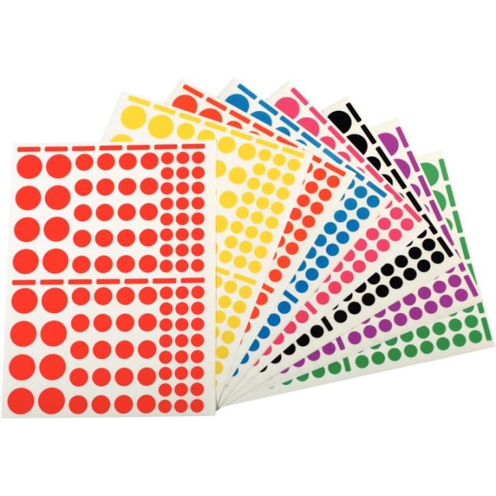 Pochette de 1 040 gommettes adhésives format ronds assortis 119219 AGIPA
