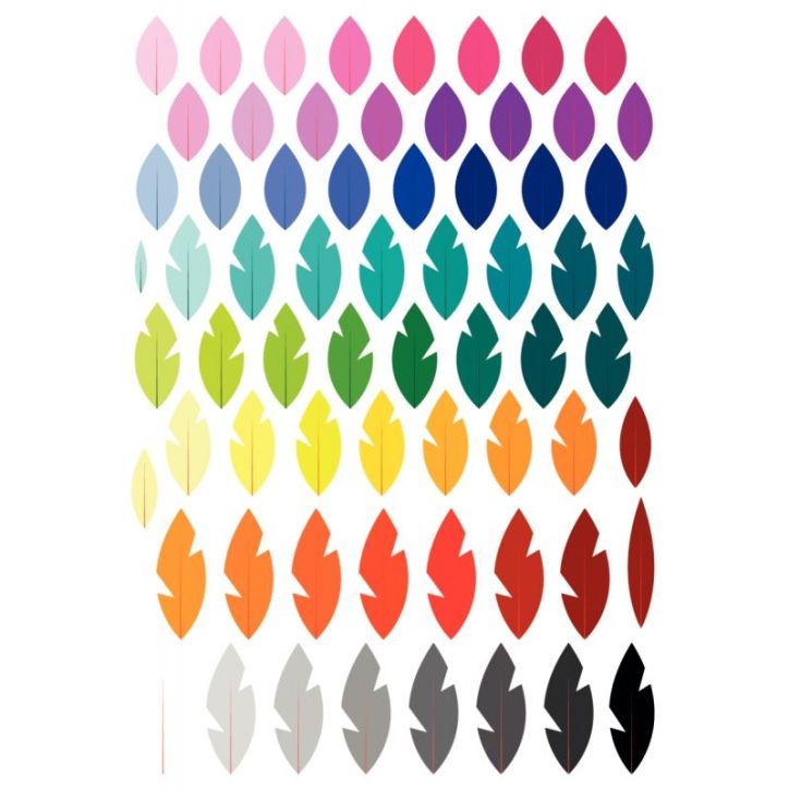 Pochette de 1320 gommettes adhésives repositionnables plumes assorties AE182C