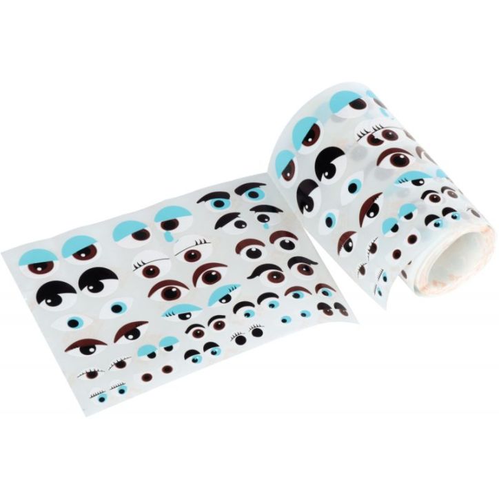 Rouleau de 1380 gommettes yeux formes et couleurs  assortis 17613 APLI