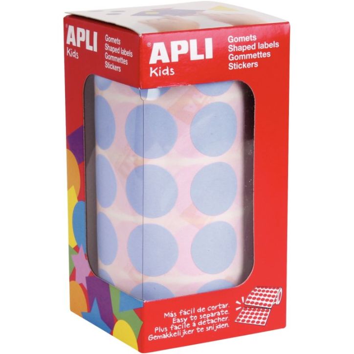 Rouleau de gommettes rondes 20mm bleu 16723 AGIPA