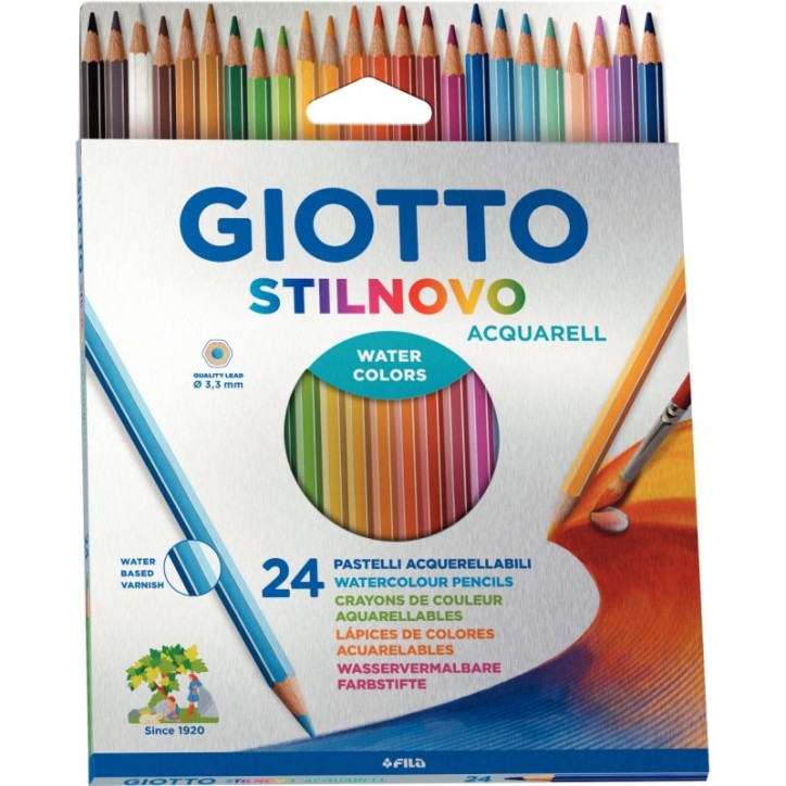 Etui de 24 crayons de couleurs Stilnovo Aquarellable assortis F25580000 STILNOVO GIOTTO