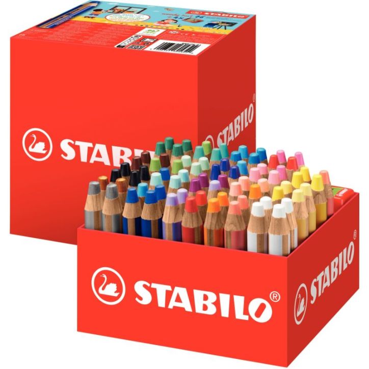 Maxi schoolpack de 76 woody + 4 taille-crayons 880/76-01 STABILO