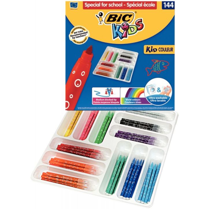 Classpack 144 feutres Kid couleurs assortis 887837 BIC