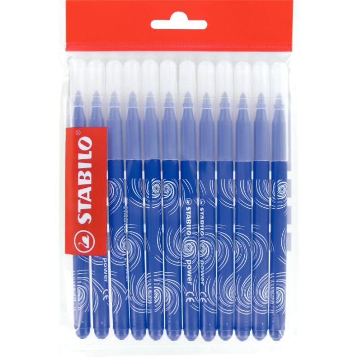 Recharge pour schoolpack de 12 feutres Power pointe moyenne bleu foncé BE15/278-28041 STABILO