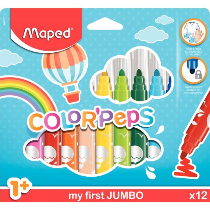 Pochette de 12 feutres ColorPeps Maxi 846020 MAPED