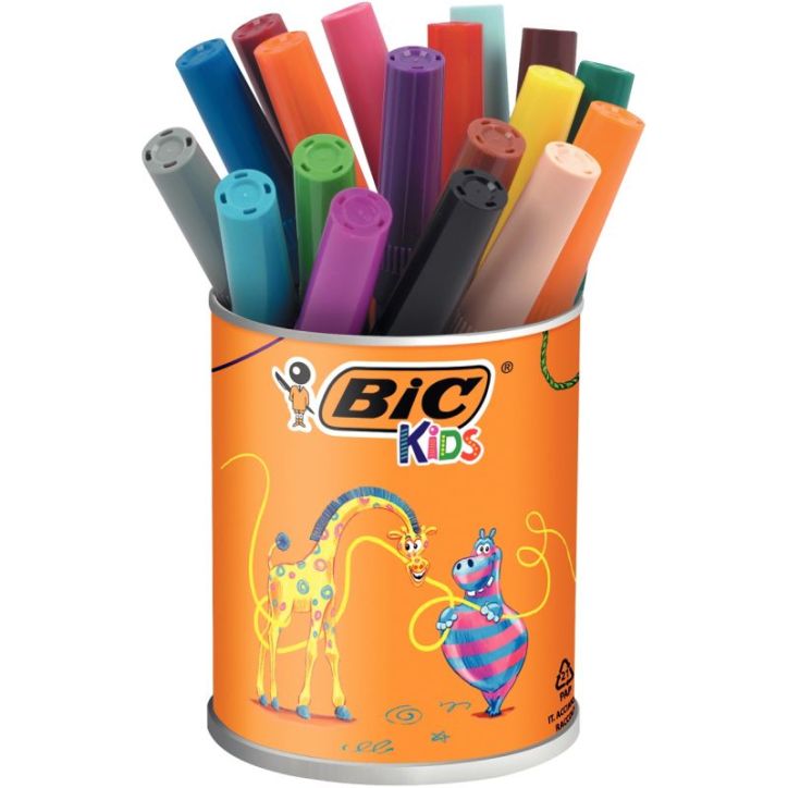 Pot de 18 Visacolor XL pointe ogive extra large couleurs assorties 8922243 VISACOLOR BIC