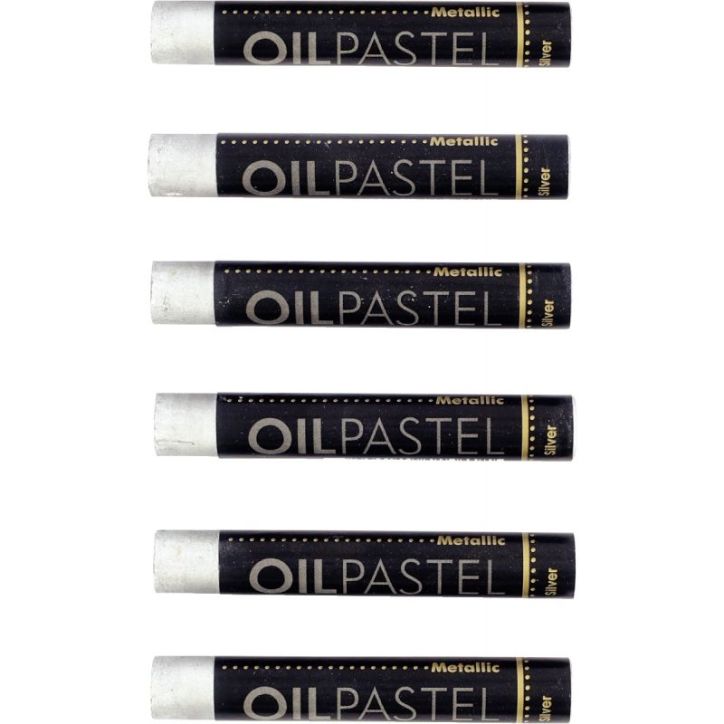 Boite de 6 pastels huile argent 11 mm MOP340/6 CRAY-PAS