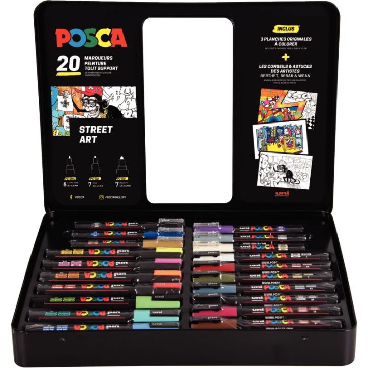 Mallette Posca street art M POSCA METAL/20 001 POSCA UNIBALL