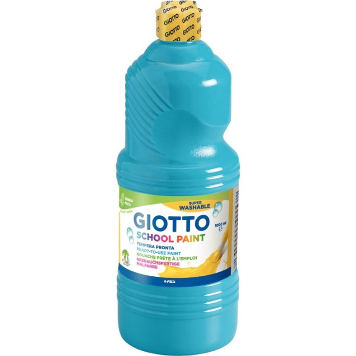 Flacon de 1 Litre de gouache liquide lavable GIOTTO cyan F535515 GIOTTO