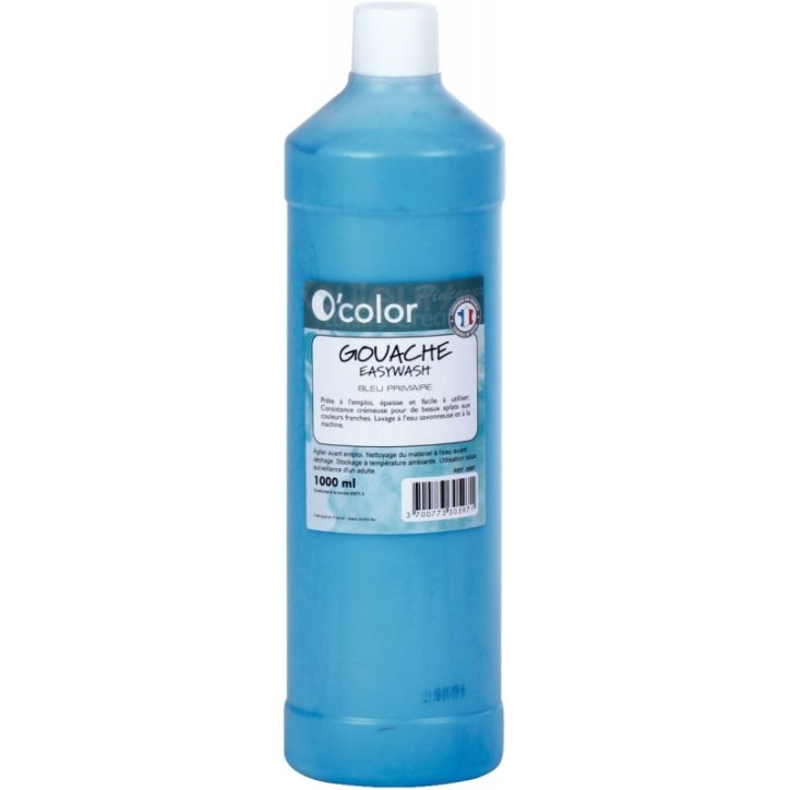 Flacon 1 litre de gouache liquide économique O'COLOR cyan 07875 O'COLOR