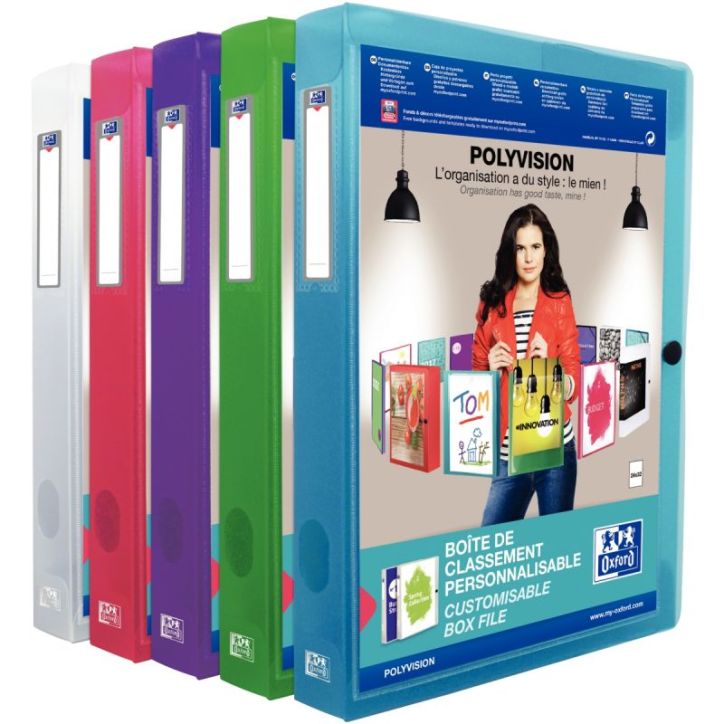 Boite de classement personnalisable dos de 40 mm format 24x32 cm coloris assortis 100200136 HAMELIN