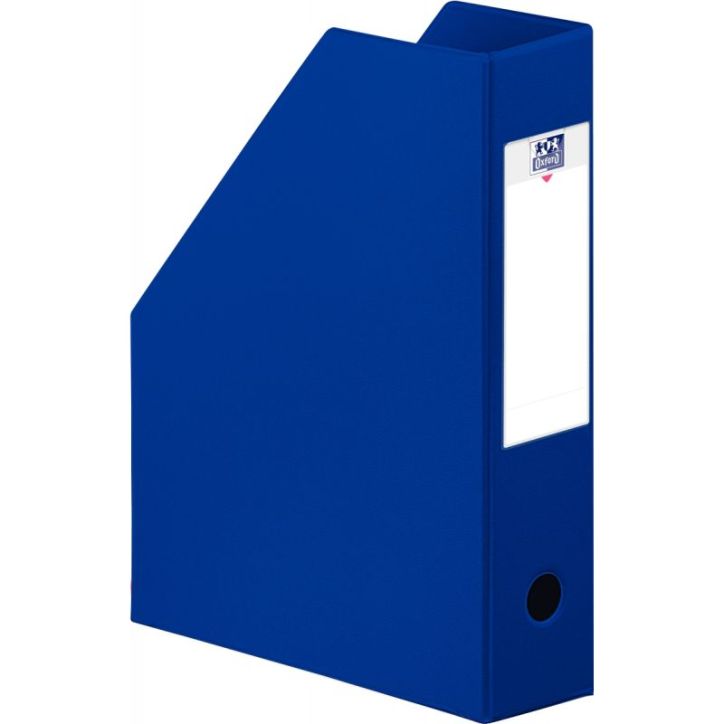 OXFORD Porte-revues en PVC soudé, dos de 7 cm 32x24cm, livré à  plat. Coloris Bleu foncé