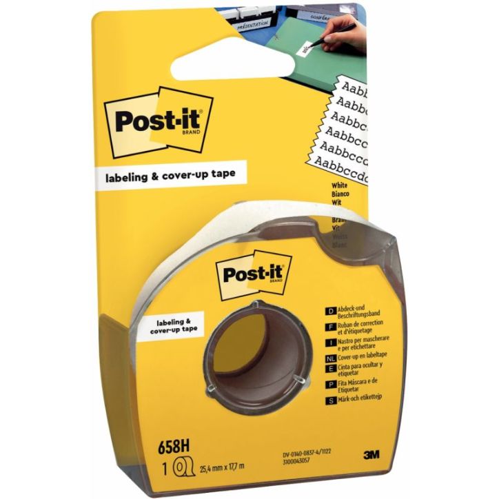 POST-IT Bande de correction adhésive et repositionnable sur dévidoir plastique jetable 25,4 mm x 17,7 m
