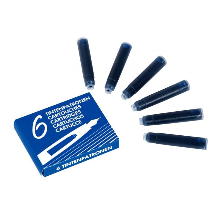 Etui de 6 cartouches internationales bleu 12230