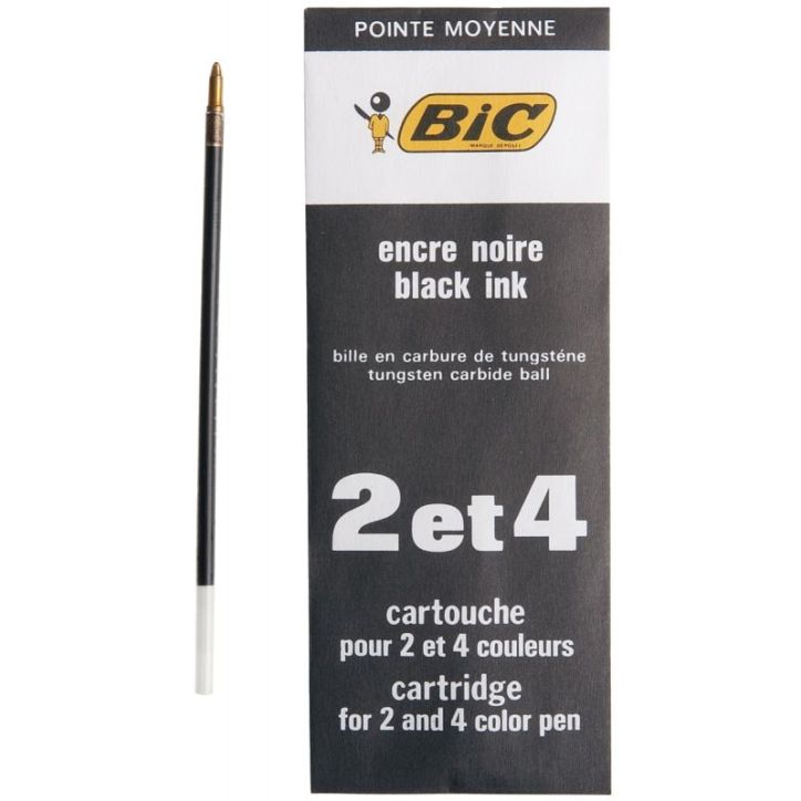 Recharge 2-4 couleurs pointe moyenne noir 400814309 BIC
