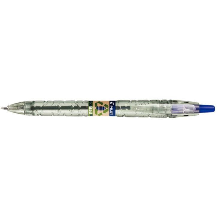 PILOT Bille B2P Ecoball rétractable. Rechargeable. Pointe 1mm. Corps plastique recyclé 86%. Coloris bleu