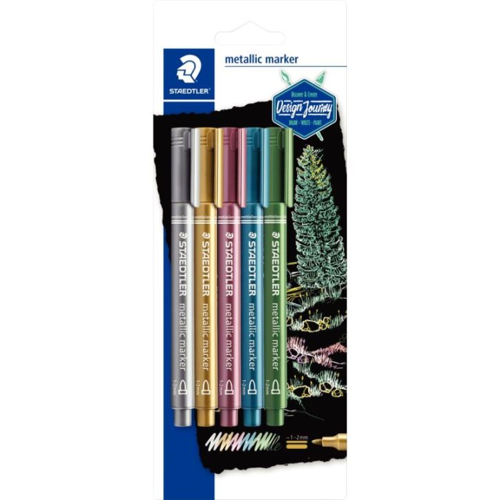 Blister de 5 marqueurs metallique assortis 8323-S BK5 STAEDTLER