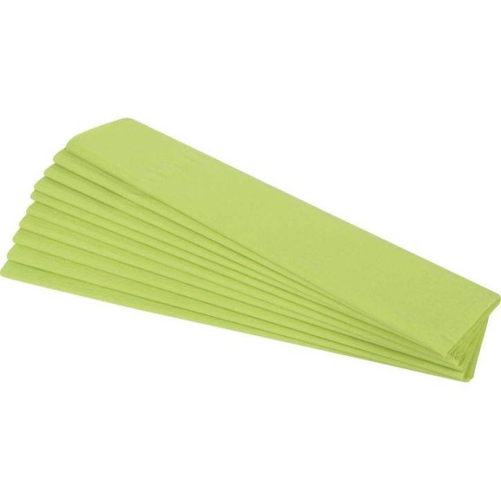 Paquet de 10 feuilles crépon supérieur 250x50  vert pré 15921