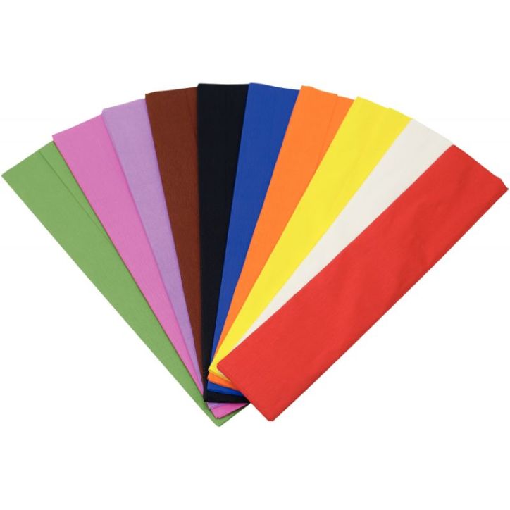 Paquet de 10 feuilles crépon ordinaire 200x50 cm rouge 2115