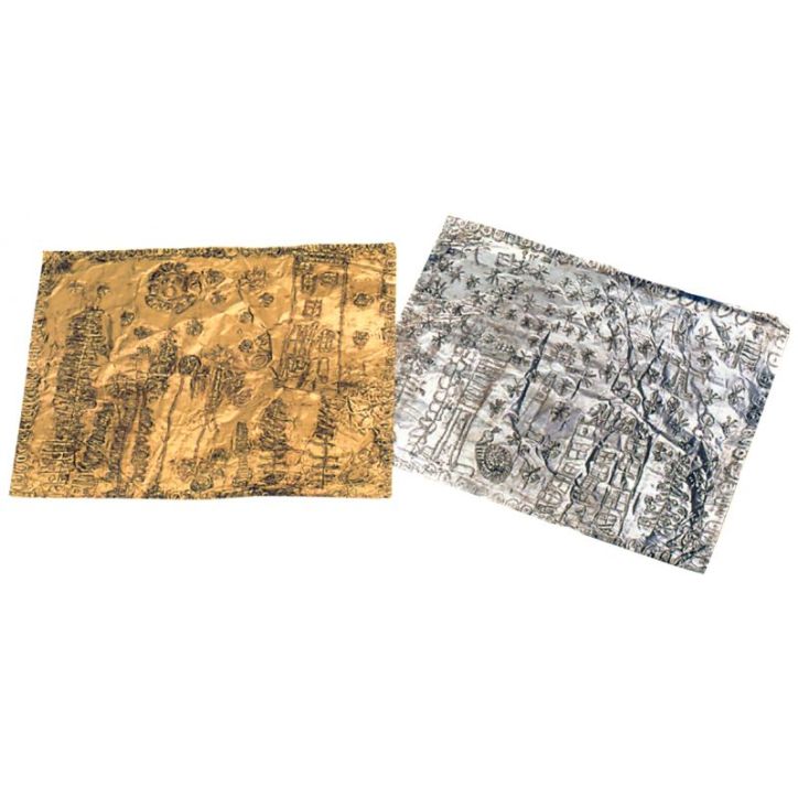 Pochette de 12 feuilles de métal à repousser en aluminium format 21 x 30 cm POC12FMETREPOR_01/11730