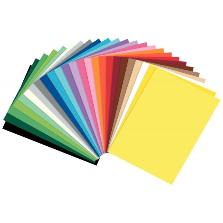 Paquet de 25 feuilles en carton coloris assortis, format 50 x 70 cm, 300 grammes 61/2599